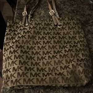 Michael Kors Tan and Brown Logo Tote